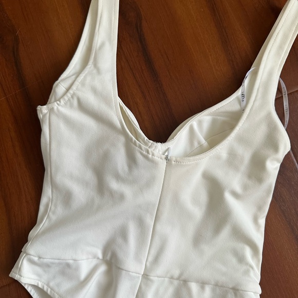 CLUB LONDON white lace up legging pants w corset padded underwire bodysuit SET - Picture 10 of 12